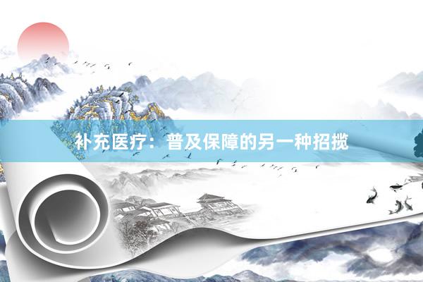 补充医疗：普及保障的另一种招揽